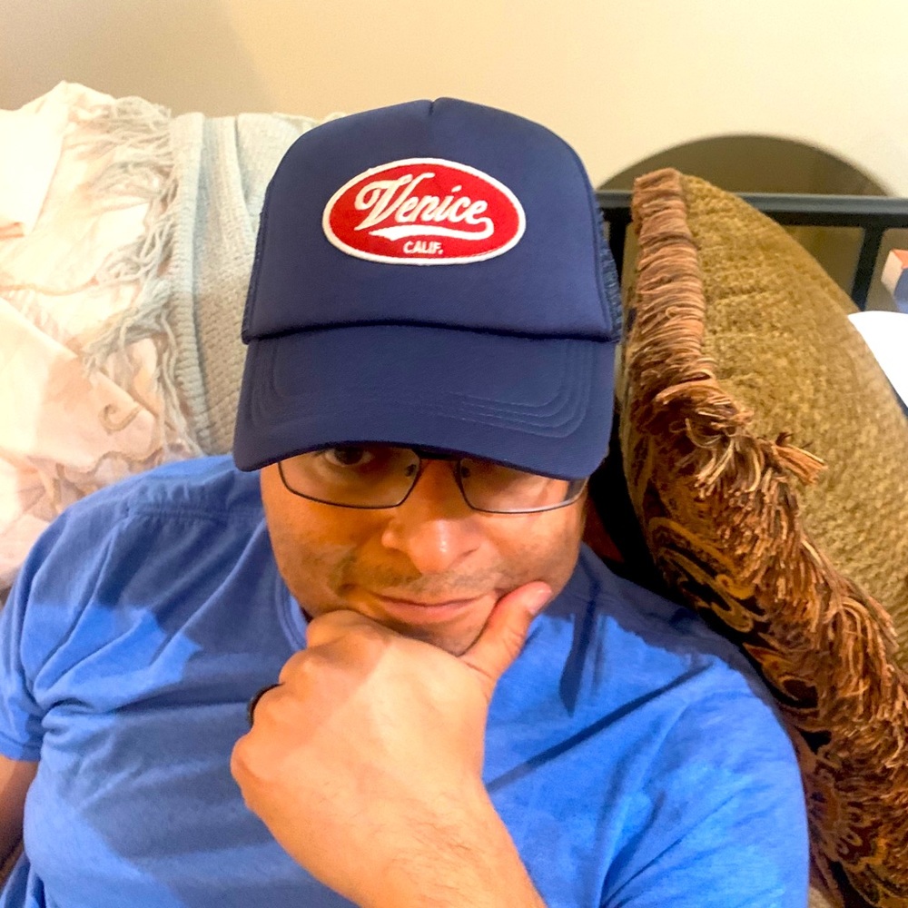 New Venice Beach spell out hat by cotton on navy